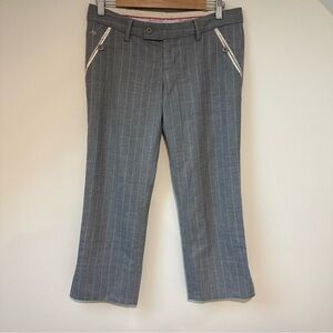 Abercrombie & Fitch Vintage Gray Striped Dress Pants Y2K 90s low rise stretch 4